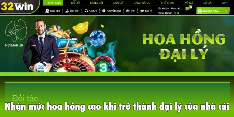 Nhận mức hoa hồng cao khi trở thành đại lý của nhà cái